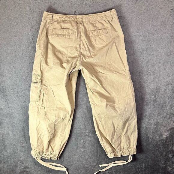 Vintage Sigrid Olsen Cargo Capri Cropped Pants Womens‎ 4 Beige Coastal Spring - Picture 3 of 10